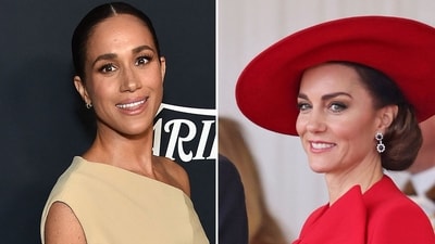 A royal tell-all book has revealed that Both Meghan Markle and Kate Middleton were encouraged to dress like Princess Diana (Photo by LISA O'CONNOR / AFP, Chris Jackson/Pool Photo via AP) A royal tell-all book has revealed that Both Meghan Markle and Kate Middleton were encouraged to dress like Princess Diana (Photo by LISA O'CONNOR / AFP, Chris Jackson/Pool Photo via AP)