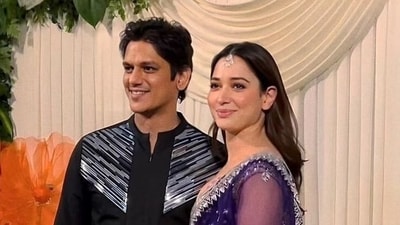Vijay Varma and Tamannaah Bhatia pose together.