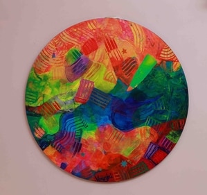 Artist Varunjai Sahni's abstract works are exhibited at The Stainless Gallery. Artist Varunjai Sahni's abstract works are exhibited at The Stainless Gallery.