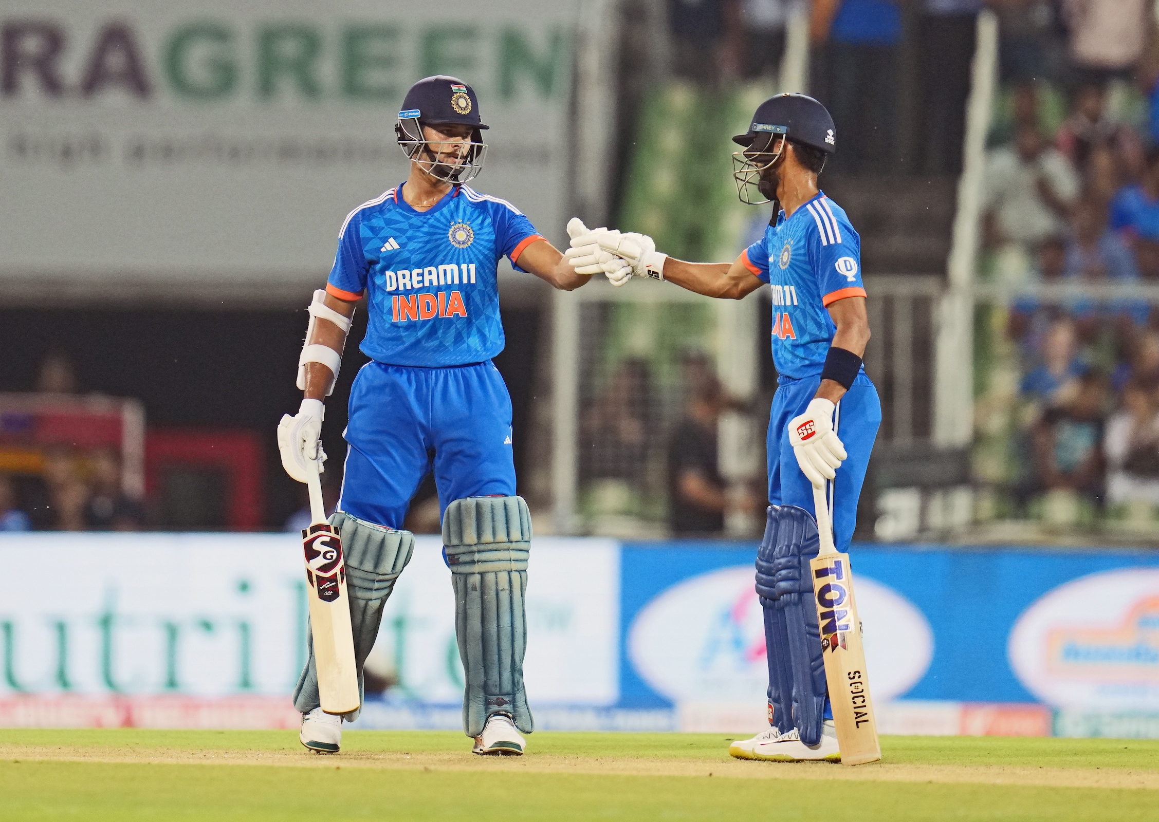 Yashasvi Jaiswal and Ruturaj Gaikwad during 2nd T20I match against Australia at Greenfield International Stadium in Thiruvananthapuram on Sunday