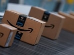 FILE PHOTO: Boxes ready to be delivered are seen during Cyber Monday at the Amazon fulfilment centre in Robbinsville Township in New Jersey, U.S., November 28, 2022. REUTERS/Eduardo Munoz/File Photo