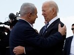 US President Joe Biden is welcomed by Israeli Prime Minster Benjamin Netanyahu as he visits Israel.