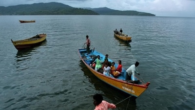 A file photo of fishermen in Port Blair in Andaman and Nicobar Islands archipelago. (AP) A file photo of fishermen in Port Blair in Andaman and Nicobar Islands archipelago. (AP)