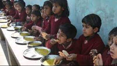 At present, students are served either a rice-based or wheat-based menu six days a week. (HT file)