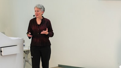 Lee Badgett spoke at an event organised at the Godrej DEI Lab in Mumbai (Photo credit: Harinath Govindan) Lee Badgett spoke at an event organised at the Godrej DEI Lab in Mumbai (Photo credit: Harinath Govindan)