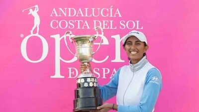 On Sunday, Aditi Ashok clinched the Ladies European Tour’s season-ending Andalucia Costa del Sol Open de Espana and took home the winner’s cut of €97,500 On Sunday, Aditi Ashok clinched the Ladies European Tour’s season-ending Andalucia Costa del Sol Open de Espana and took home the winner’s cut of €97,500