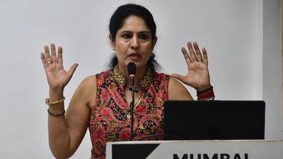 Mumbai, India –Nov 27, 2023: Shuchita Phadke, Frank Geerkens, during the launch of the book "Unbroken" by Mrs Nidhi Chaphekar (c), writer and motivational speaker and survivor of the Brussels Terror Attack of March 2016, in Mumbai, India, on Monday, Nov 27, 2023. (Photo by Bhushan Koyande/HT Photo) Mumbai, India –Nov 27, 2023: Shuchita Phadke, Frank Geerkens, during the launch of the book "Unbroken" by Mrs Nidhi Chaphekar (c), writer and motivational speaker and survivor of the Brussels Terror Attack of March 2016, in Mumbai, India, on Monday, Nov 27, 2023. (Photo by Bhushan Koyande/HT Photo)