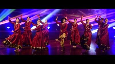 The Sant Gadge Auditorium at Sangeet Natak Akademi was adorned with Kathak dancers. (Deepak Gupta)