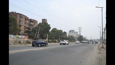 The stretch between Hero Honda Chowk and Umang Bhardwaj Chowk is one of the busiest stretches in the city (Parveen Kumar) The stretch between Hero Honda Chowk and Umang Bhardwaj Chowk is one of the busiest stretches in the city (Parveen Kumar)