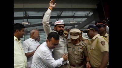 There was high drama on Monday as a pro-Maratha quota activist threatened to damage OBC leader and minister, Chhagan Bhujbal’s vehicle during his Pune tour. (REPRESENTATIVE PIC) There was high drama on Monday as a pro-Maratha quota activist threatened to damage OBC leader and minister, Chhagan Bhujbal’s vehicle during his Pune tour. (REPRESENTATIVE PIC)