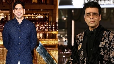 Filmmakers Ayan Mukerji and Karan Johar Filmmakers Ayan Mukerji and Karan Johar
