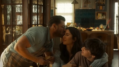 Salman Khan and Katrina Kaif in a still from Tiger 3. Salman Khan and Katrina Kaif in a still from Tiger 3.