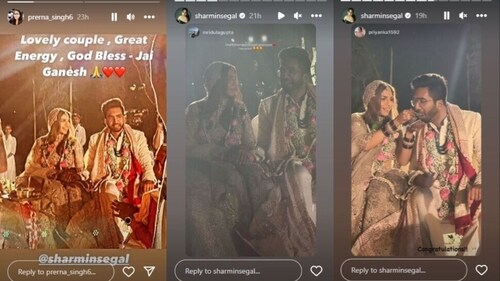 Sharmin wore a heavily embellished silver-coloured lehenga and blouse. Sharmin wore a heavily embellished silver-coloured lehenga and blouse.