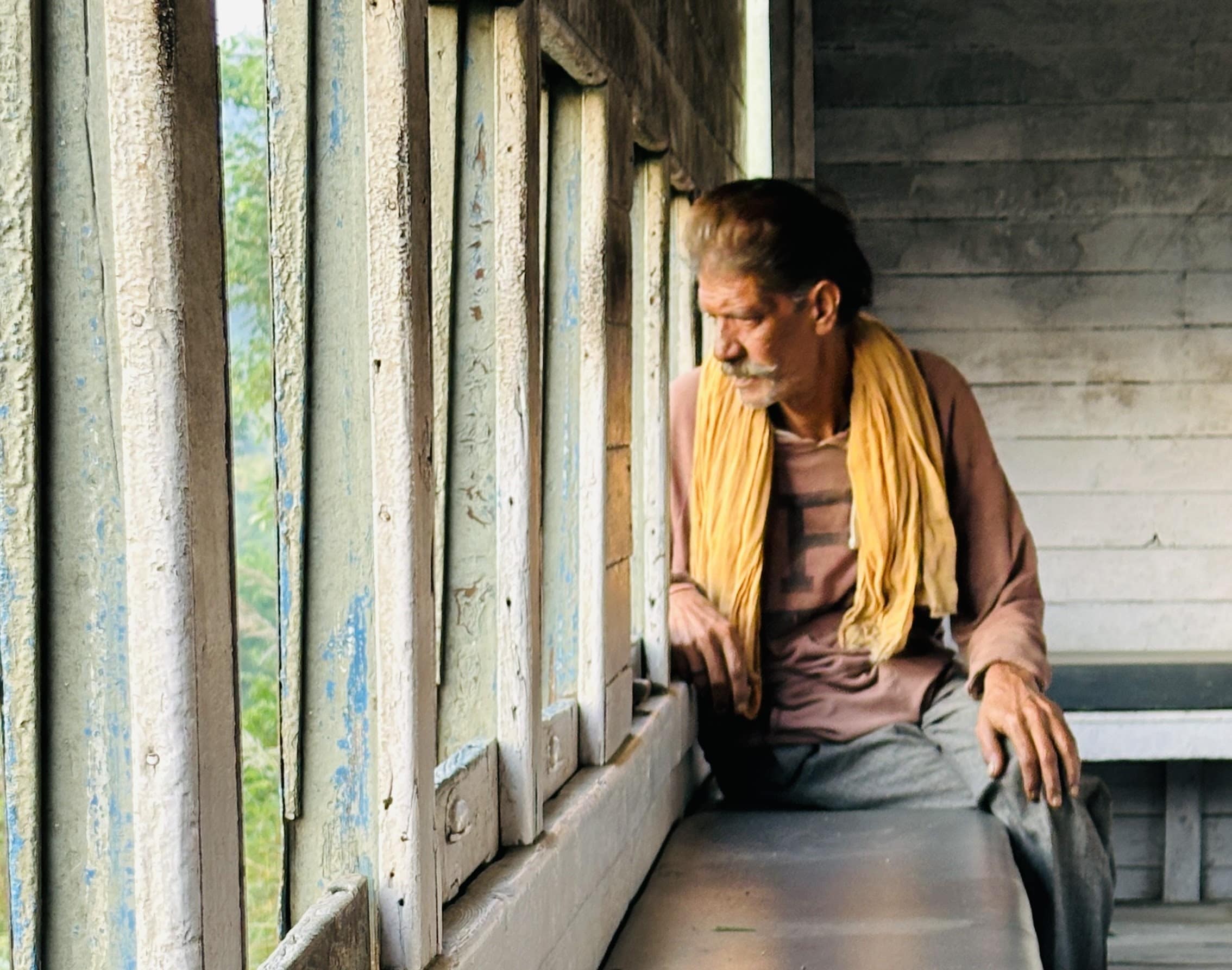 A BBMB employee making the trip to Bhakra in the wooden coaches. A BBMB employee making the trip to Bhakra in the wooden coaches.