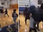 A horrifying video shows a brawl breaking out at a North Carolina high school, which resulted in a student’s death (Facebook)