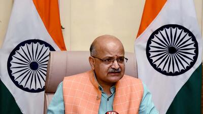 **EDS: FILE PHOTO, IMAGE VIA PIB** New Delhi: A file photo dated, Saturday, Sept. 3, 2022, of Ministry of Commerce and Industry Secretary BVR Subrahmanyam who holds a media briefing, in New Delhi. Subrahmanyam has been appointed as NITI Aayog CEO.(PTI Photo)(PTI02_20_2023_000211B) (PTI)