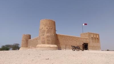 Al Zubarah Fort: Built-in 1938 by Sheikh Abdullah bin Jassim al Thani, Al Zubarah Fort back then served as a Coast Guard station. Reinstated later as a museum showcasing a range of exhibits and artworks, the fort is home to noteworthy archaeological treasures. (Wikipedia Commons) Al Zubarah Fort: Built-in 1938 by Sheikh Abdullah bin Jassim al Thani, Al Zubarah Fort back then served as a Coast Guard station. Reinstated later as a museum showcasing a range of exhibits and artworks, the fort is home to noteworthy archaeological treasures. (Wikipedia Commons)