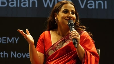 Vidya Balan during a masterclass at 54th IFFI in Goa