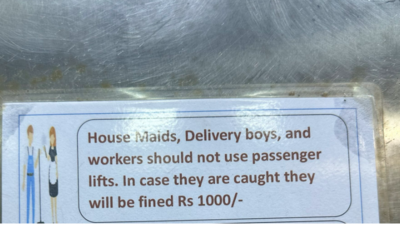 Housing society rules for maids and workers. (X/@RuthlessUx) Housing society rules for maids and workers. (X/@RuthlessUx)