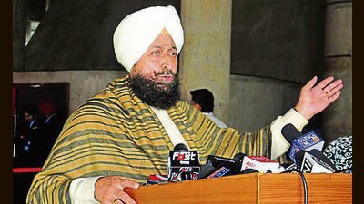 Leader of Opposition (LoP) Partap Singh Bajwa addresses the media outside the assembly on Tuesday. (Ravi Kumar/HT) Leader of Opposition (LoP) Partap Singh Bajwa addresses the media outside the assembly on Tuesday. (Ravi Kumar/HT)