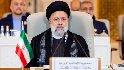 Iran's president Ebrahim Raisi attending an emergency meeting. (AFP) Iran's president Ebrahim Raisi attending an emergency meeting. (AFP)