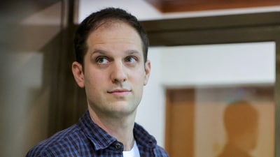 FILE PHOTO: Wall Street Journal reporter Evan Gershkovich stands inside an enclosure for defendants before a court hearing to consider an appeal against his pre-trial detention on espionage charges in Moscow, Russia (REUTERS)