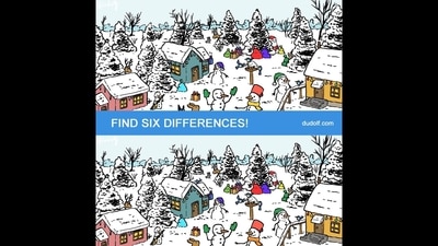 Brain Teaser: Can you spot six differences in six seconds? (Facebook/@thedudolf) Brain Teaser: Can you spot six differences in six seconds? (Facebook/@thedudolf)