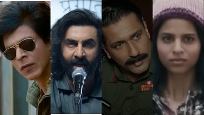 Stills from Dunki, Animal, Sam Bahadur and The Archies. Stills from Dunki, Animal, Sam Bahadur and The Archies.