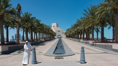 The Museum of Islamic Art: Located on the end of the seven-kilometer-long Corniche in Doha, the museum nestles on an island across the artificial peninsula, close to the dhow harbor. Featuring a purpose-built park outside, the Museum of Islamic Art showcases Islamic art and collectives from three continents. These artefacts include metalworks, jewellery, woodwork, textile and glass collectives and age over 1,400 years, as they date back between 7-20th centuries. (Unsplash/John Simmons) The Museum of Islamic Art: Located on the end of the seven-kilometer-long Corniche in Doha, the museum nestles on an island across the artificial peninsula, close to the dhow harbor. Featuring a purpose-built park outside, the Museum of Islamic Art showcases Islamic art and collectives from three continents. These artefacts include metalworks, jewellery, woodwork, textile and glass collectives and age over 1,400 years, as they date back between 7-20th centuries. (Unsplash/John Simmons)