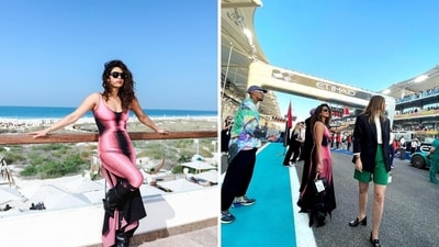 Priyanka Chopra completed her look with dark sunglasses. Priyanka Chopra completed her look with dark sunglasses.