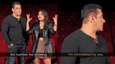 A screengrab from the viral video shows Suhani Shah reading Salman Khan’s mind. (Instagram/@thesuhanishah) A screengrab from the viral video shows Suhani Shah reading Salman Khan’s mind. (Instagram/@thesuhanishah)