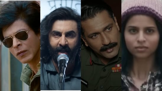 Stills from Dunki, Animal, Sam Bahadur and The Archies.