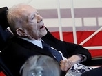 Former U.S. President Jimmy Carter attends a tribute service for his wife former first lady Rosalynn Carter.