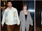Taylor Swift and Travis Kelce were photographed together as they held hands and stepped out after having dinner. Taylor Swift and Travis Kelce were photographed together as they held hands and stepped out after having dinner.