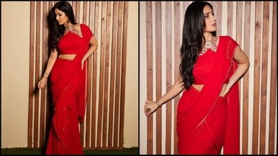 Katrina Kaif sets trends for brides-to-be in Tarun Tahiliani saree. It costs… (Instagram/@stylebyami) Katrina Kaif sets trends for brides-to-be in Tarun Tahiliani saree. It costs… (Instagram/@stylebyami)