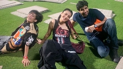 Akshara, Shruti Haasan and Adivi Sesh at 50 Cent concert (Instagram) Akshara, Shruti Haasan and Adivi Sesh at 50 Cent concert (Instagram)
