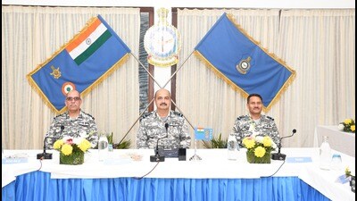 Air Chief Marshal VR Chaudhari presiding over the Central Air Command Annual Commanders’ Conference in Prayagraj (Sourced) Air Chief Marshal VR Chaudhari presiding over the Central Air Command Annual Commanders’ Conference in Prayagraj (Sourced)