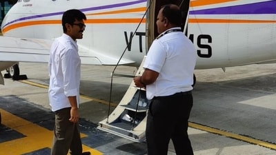 Ram Charan flies back from Mysuru to Hyderabad Ram Charan flies back from Mysuru to Hyderabad