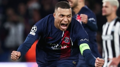 Paris Saint-Germain's French forward #07 Kylian Mbappe celebrates after scoring a goal (AFP) Paris Saint-Germain's French forward #07 Kylian Mbappe celebrates after scoring a goal (AFP)