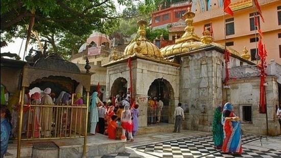 Pro-Khalistan slogans were found scrawled on walls near Mata Chintpurni Temple (in pic) in Himachal Pradesh’s Una district on Wednesday. (HT file photo)