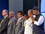 Karnataka CM Siddaramaiah with DCM DK Shivakumar during the inauguration of Bengaluru Tech Summit 2023. (ANI Photo) Karnataka CM Siddaramaiah with DCM DK Shivakumar during the inauguration of Bengaluru Tech Summit 2023. (ANI Photo)