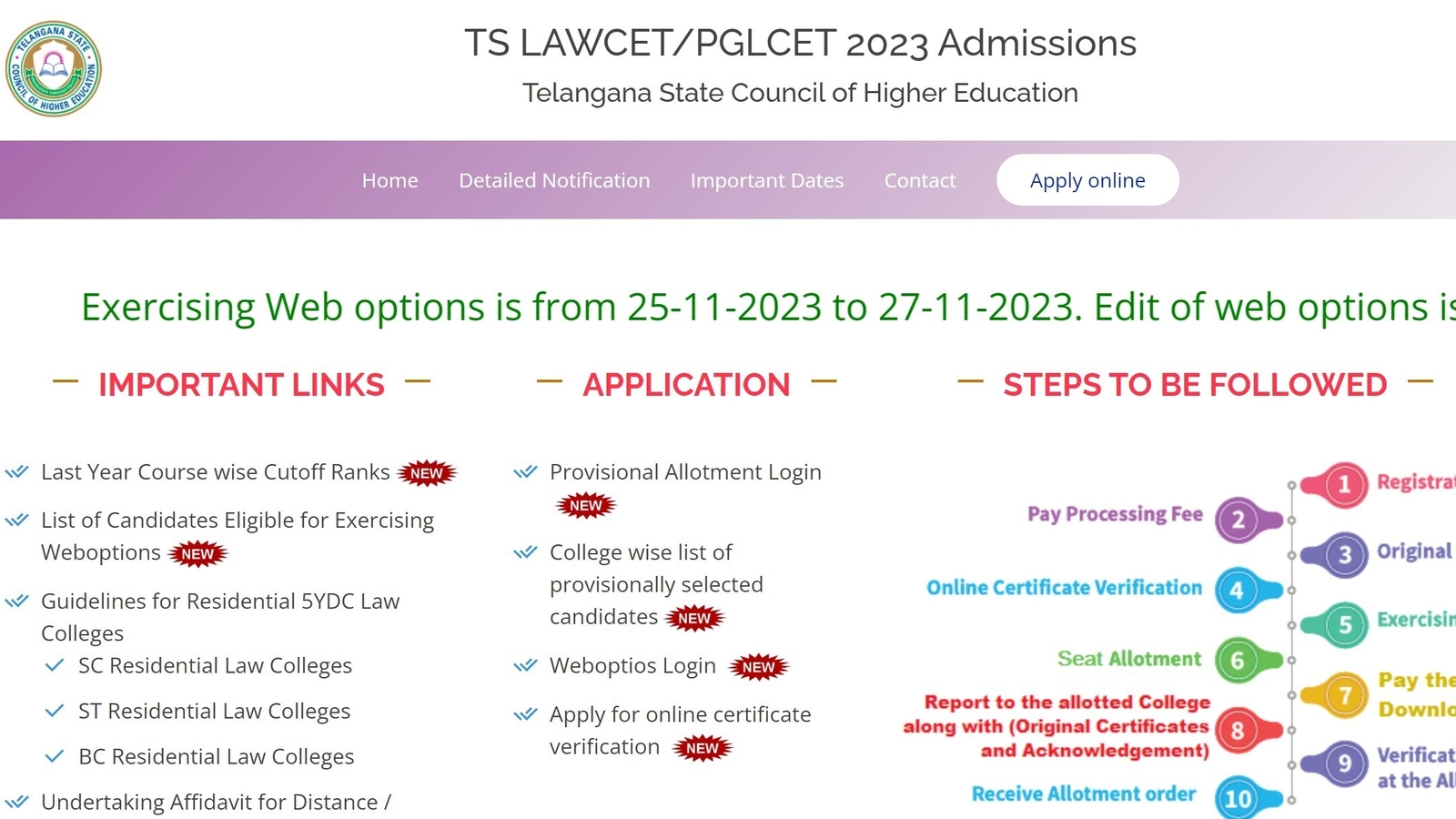 TS LAWCET counselling 2023: Seat allotment results out at lawcetadm.tsche.ac.in - Vimarsana News