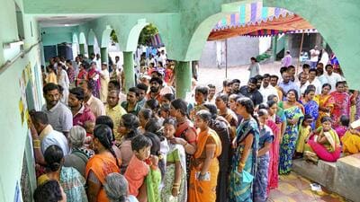 Around 70.60% voters exercise franchise as polls conclude in Telangana. (PTI) Around 70.60% voters exercise franchise as polls conclude in Telangana. (PTI)