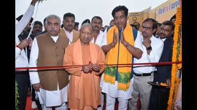 Chief minister Yogi Adityanath inaugurating celebrations of the 34th Foundation Day of GIDA, in Gorakhpur, on Thursday. (HT Photo)