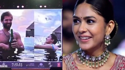 Vijay Deverakonda and Rashmika Mandanna's vacation pictures shown at Hi Nanna event Vijay Deverakonda and Rashmika Mandanna's vacation pictures shown at Hi Nanna event
