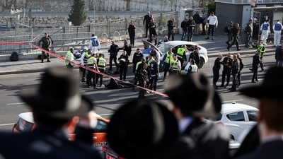 The attackers came from East Jerusalem, Jerusalem Police District Commander Doron Turgeman told reporters at the scene.&nbsp; (REUTERS)