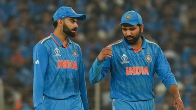 Indian skipper Rohit Sharma and Virat Kohli during the ICC Men�s Cricket World Cup 2023 final match between India and Australia, at the Narendra Modi Stadium, in Ahmedabad (PTI)