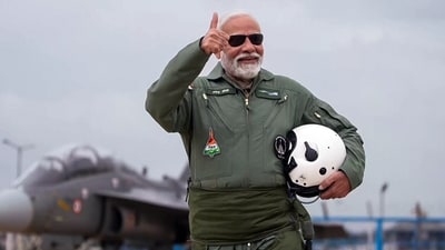 Prime Minister Narendra Modi takes sortie on Tejas fighter aircraft, in Bengaluru on Saturday. (ANI) Prime Minister Narendra Modi takes sortie on Tejas fighter aircraft, in Bengaluru on Saturday. (ANI)