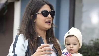 Priyanka Chopra spotted in LA with daughter Malti Marie. Priyanka Chopra spotted in LA with daughter Malti Marie.