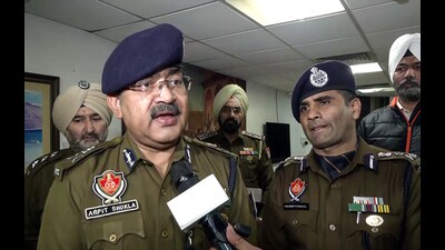 Punjab ADGP (law and order) Arpit Shukla speaks to the media on Thursday. (ANI)